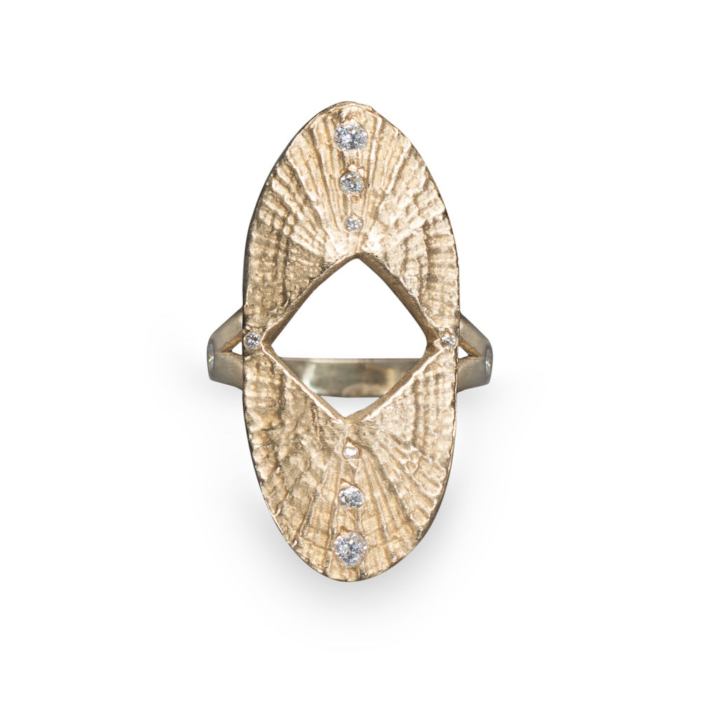 DECO SHELL NAVETTE RING