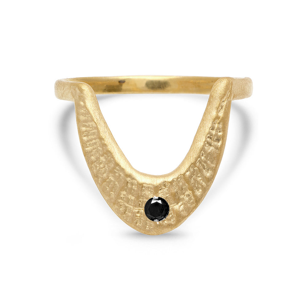 DECO SHELL HORSESHOE RING