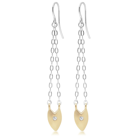 KNIFE EDGE HEART DROP EARRINGS