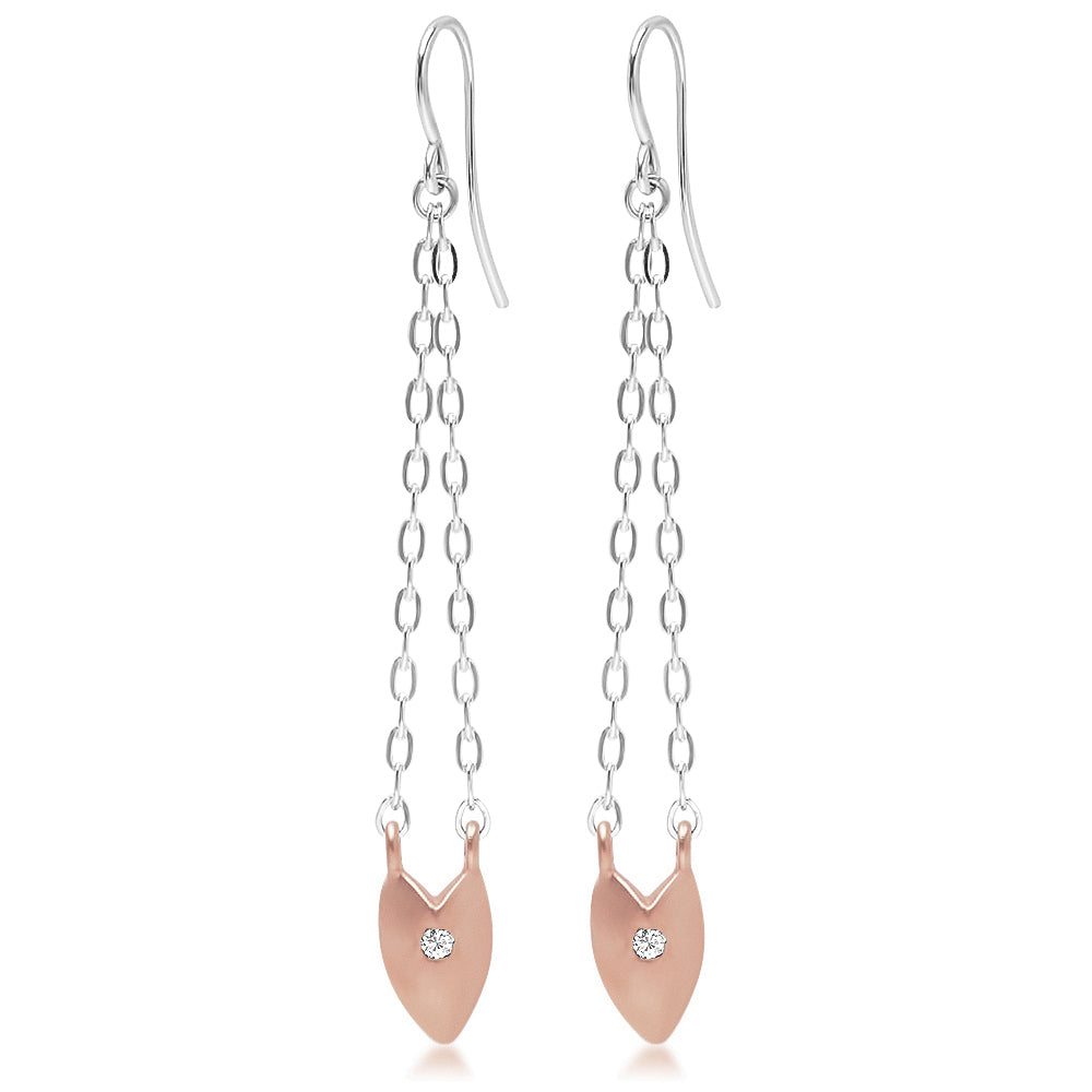 KNIFE EDGE HEART DROP EARRINGS