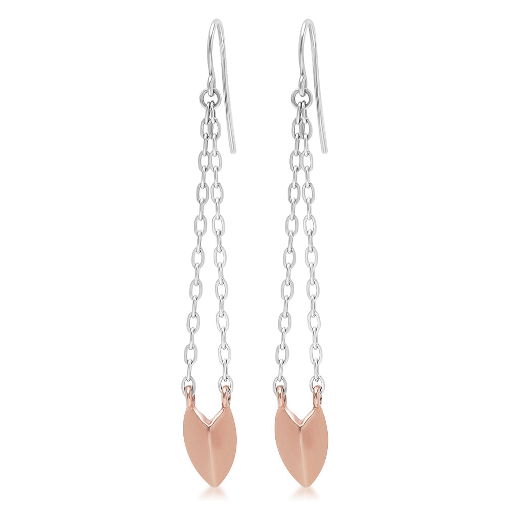 KNIFE EDGE HEART DROP EARRINGS