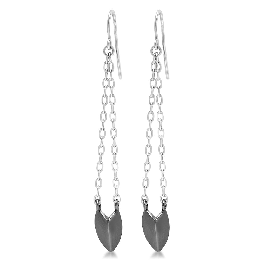 KNIFE EDGE HEART DROP EARRINGS