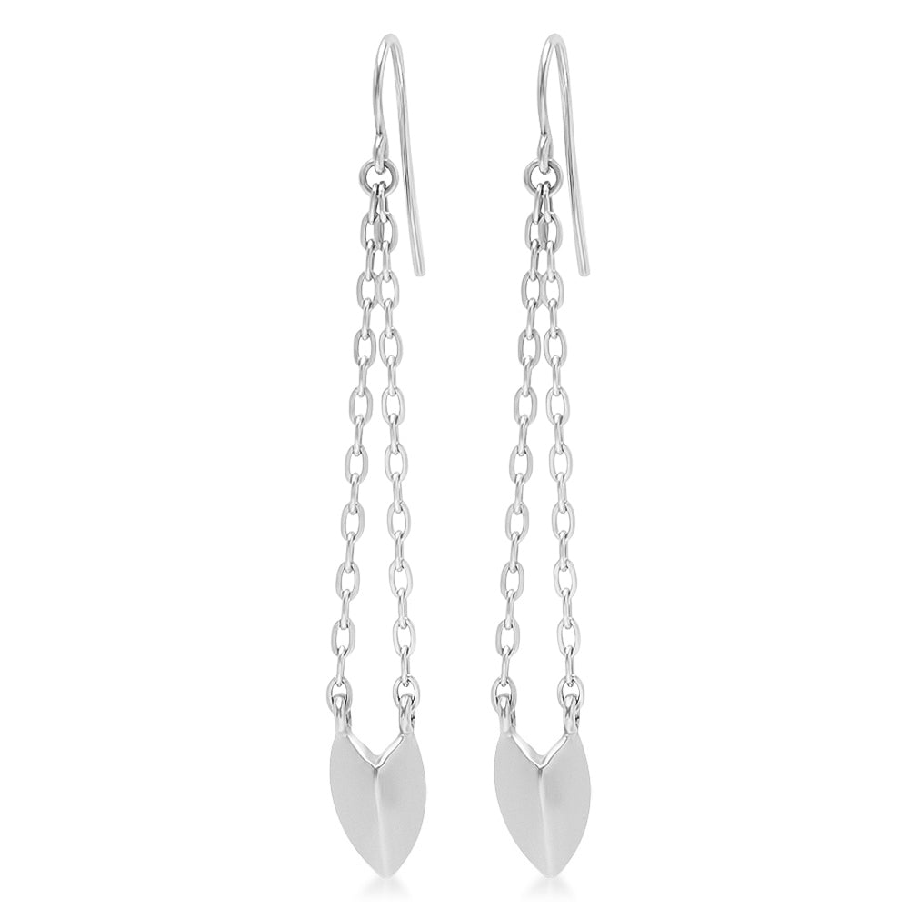KNIFE EDGE HEART DROP EARRINGS
