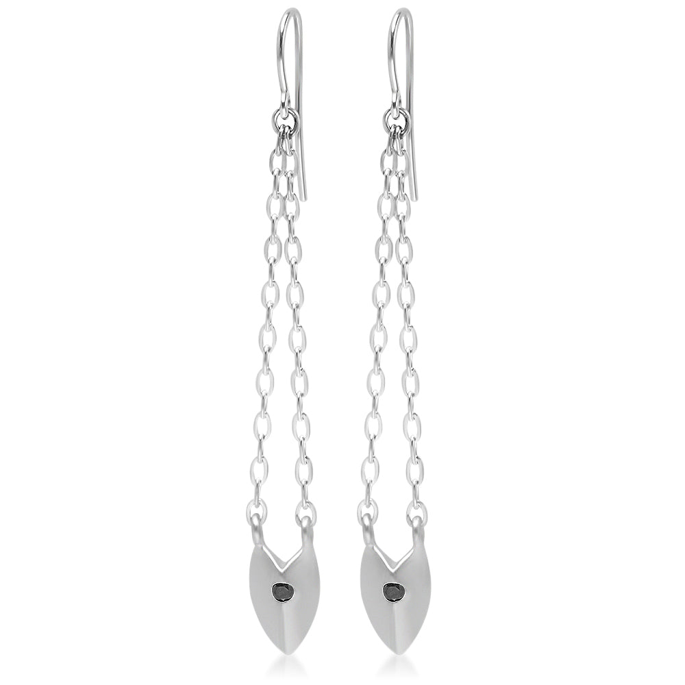 KNIFE EDGE HEART DROP EARRINGS