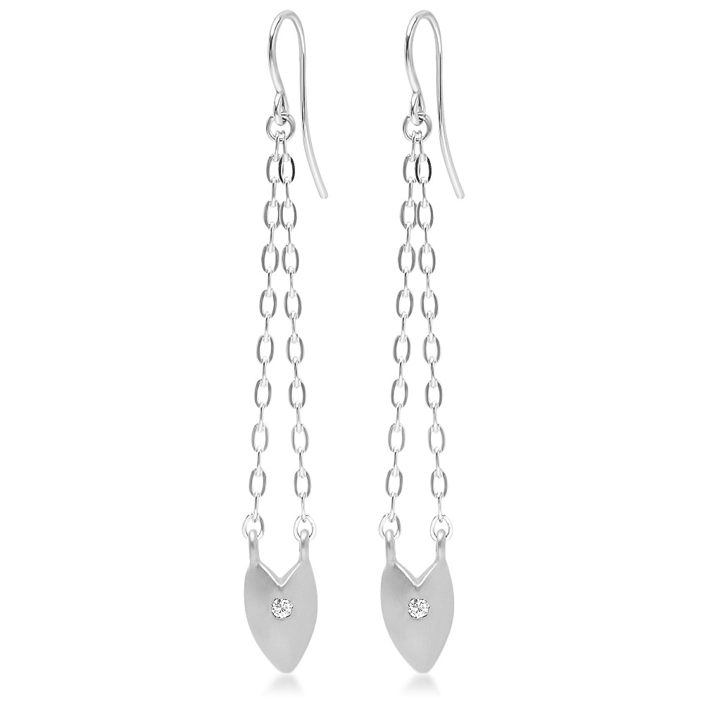 KNIFE EDGE HEART DROP EARRINGS