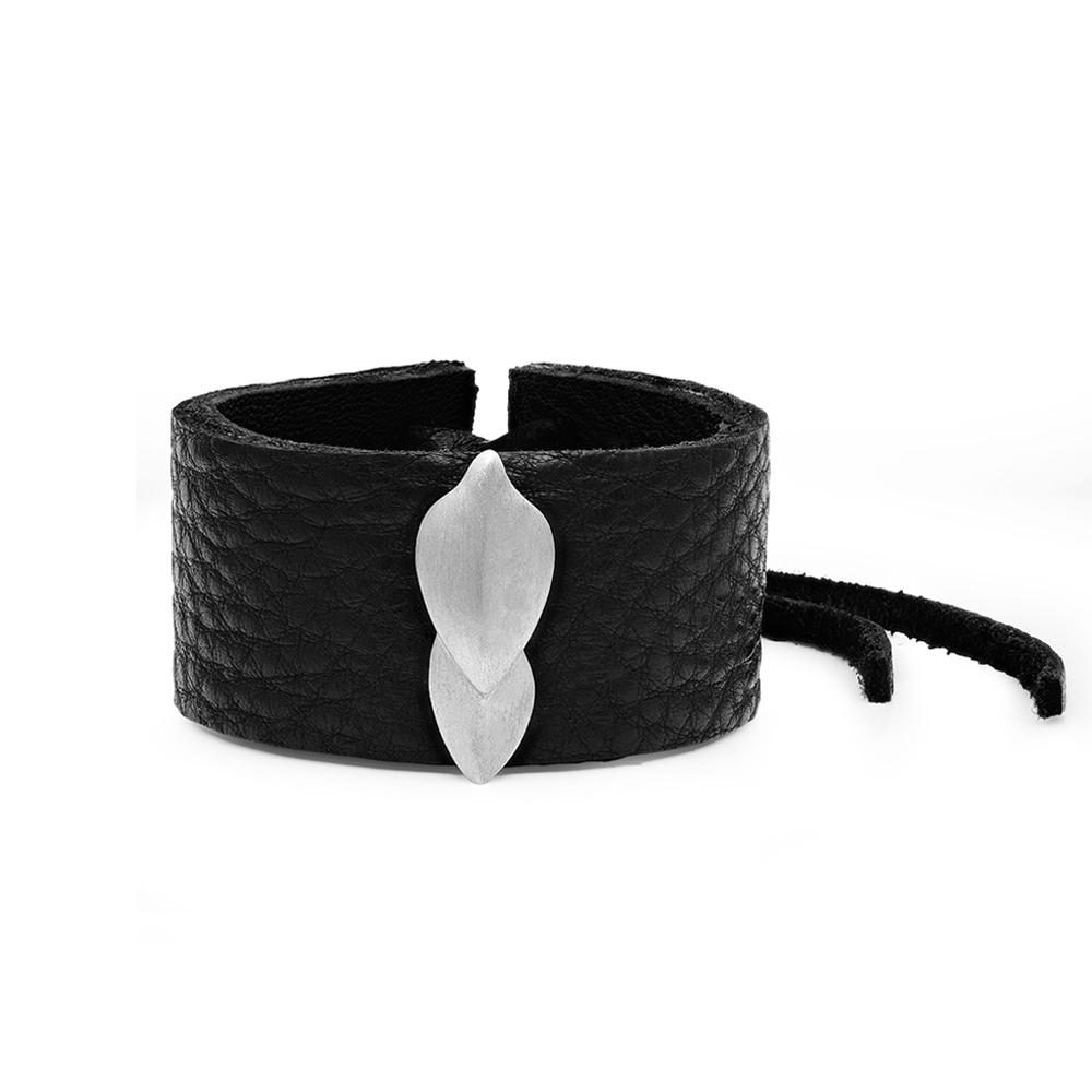 LAYERED LEAF LEATHER BRACELET